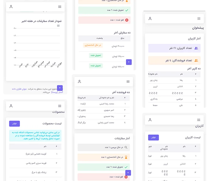 نمونه کار طراحی اپلیکیشن سفارش غذا ویستا 3