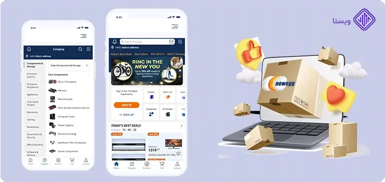 اپلیکیشن-فروشگاهی-newegg-بهترین اپلیکیشن های فروشگاهی ایرانی و خارجی 2024