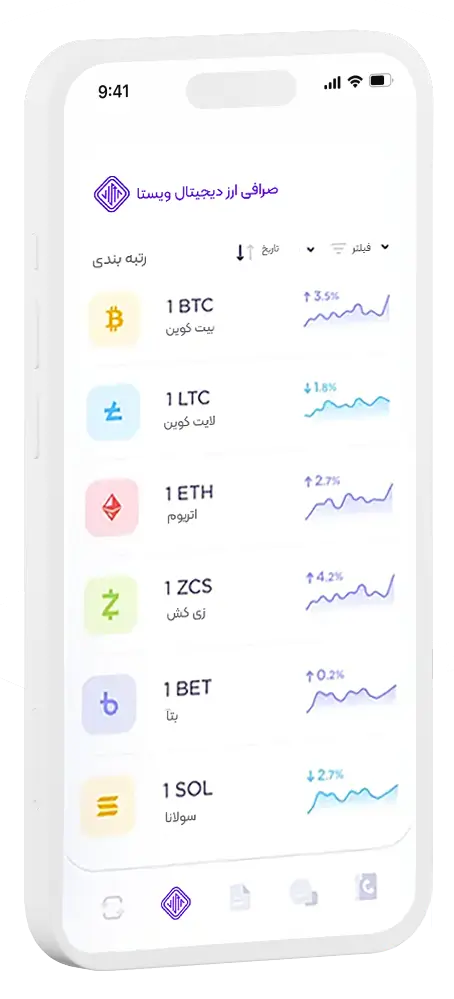 طراحی اپلیکیشن صرافی ارز دیجیتال