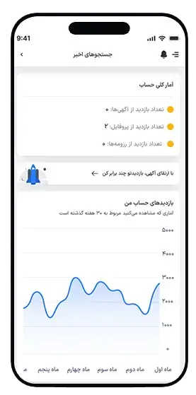 نمونه کار طراحی اپلیکیشن دیوار ویستا آمار
