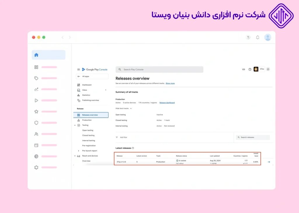 مرحله ۶. اپلیکیشن را بررسی نهایی کنید و برای انتشار در گوگل پلی ارسال کنید
