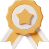 casual-life-3d-reward-badge-with-star-and-two-ribbons